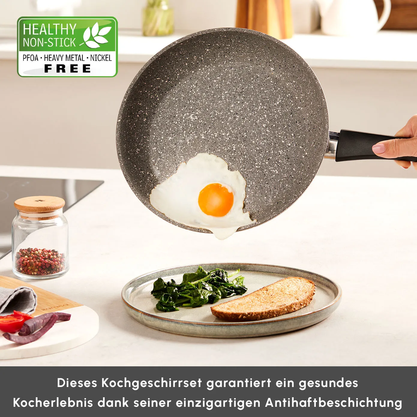 Karaca Gris Biogranit inductiekookpannenset, 7-delig - Afbeelding 5